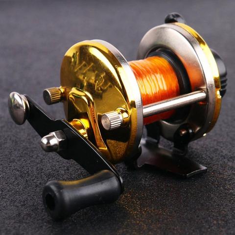 Metal Fishing Drum Wheel Labor-Saving Mini Trolling Ice Fishing Reel Spinning Wheel Adjustable Wheel Fish Tackle Tool With Line ► Photo 1/6