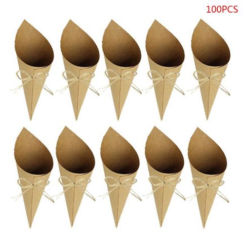 100pcs Creative Vintage kraft Paper cylinder Confetti Cones Wedding Party Decor Dropshipping ► Photo 1/6