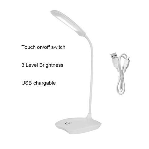 wholesale USB charging led book light touch dimming led reading lamp 3 brightness bedside USB led charge lamp gift camp lighting ► Photo 1/6