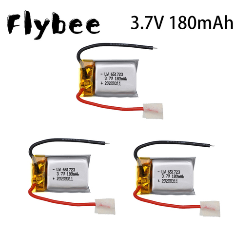 3.7V 180mAh Lipo battery For Syma S109G S111G MJXRC X900 X901 Remote Control Helicopter 3.7 V 180 mAH 651730 ► Photo 1/6