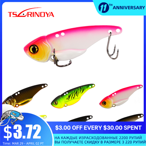 TSURINOYA Fishing Lure ARES-B 7g 10g Metal VIB Double Hook Lure Double Hole Low Center Of Gravity Artificial Hard Baits ► Photo 1/6