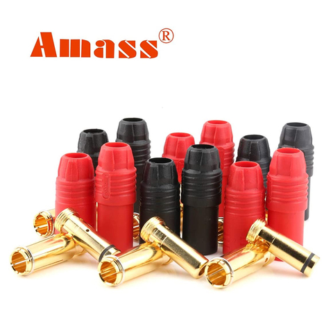 Youme 6pairs Amass AS150 Male Female Anti Spark Connector Gold Plated Banana Plug Set for Battery ESC Charge Lead for RC Drone ► Photo 1/6