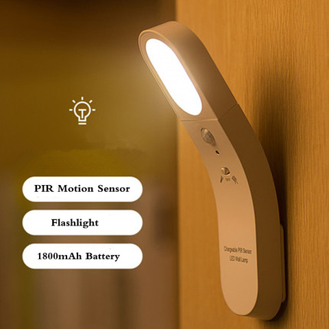 Lamp With Motion Sensor Built In USB Rechargeable Battery Warm/Cold Lighting Human body induction USB Night Light Sensor Light ► Photo 1/6