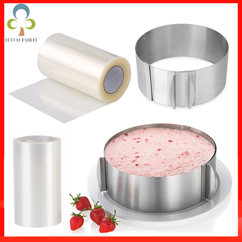 Adjustable Mousse Ring & Cake Collar Surround Film Lining Ring Molds 3D Round Baking Mould Kitchen Dessert Decorating Tools ZXH ► Photo 1/6