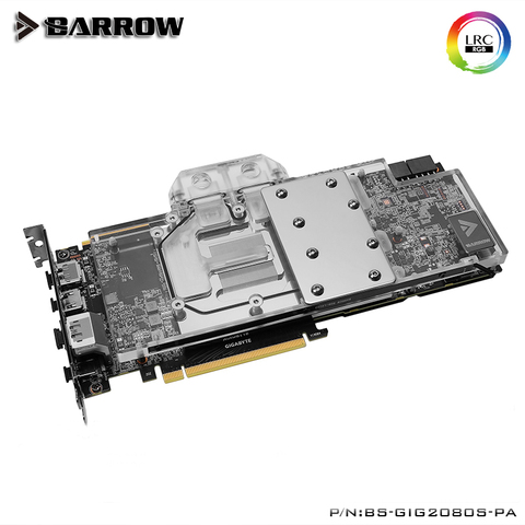 Barrow full coverage GPU water block for Gigabyte VGA RTX 2080 2070 SUPER GAMING OC Aurora BS-GIG2080S-PA ► Photo 1/6