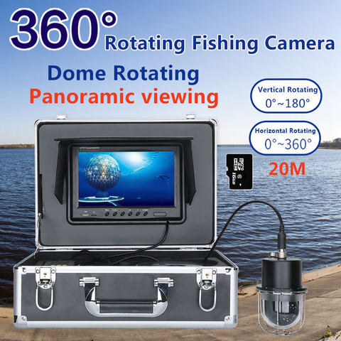 9'' DVR Recorder Underwater Fishing Video Camera Fish Finder 20 LEDs 360 Degree Rotating Dome Rotating Panoramic viewing Camera ► Photo 1/6