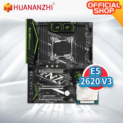 HUANANZHI X99 F8 X99 Motherboard with Intel XEON E5 2620 V3 LGA 2011-3 DDR4 RECC/NON-ECC memory combo kit set NVME SATA USB 3.0 ► Photo 1/1