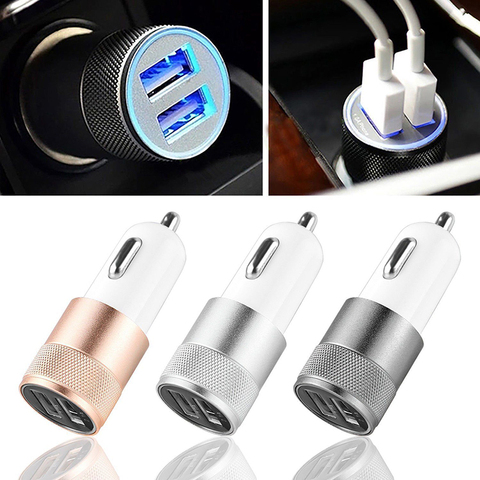 Car Socket Usb Car Charger Cigarette Lighter  2.1A 1A Mobile Phone Charger 2 Ports USB Fast Car Charger For Motorcycle Car Usb ► Photo 1/6