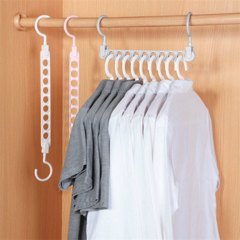 9 Hole Household Storage Coathanger Multifunctional Folding Hanger