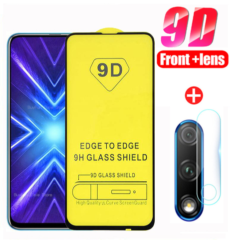 2-in-1 protective glass for huawei  honor 9x stk-lx1 global camera lens film screen protector honor 9x 9 x premium x9 lite x10 ► Photo 1/6