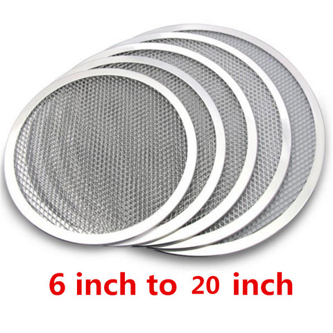 Non stick Pizza Screen Pan Baking Tray Metal Net New Seamless Aluminum Metal Net Bakeware Kitchen Tools Pizza 6-22inch ► Photo 1/6