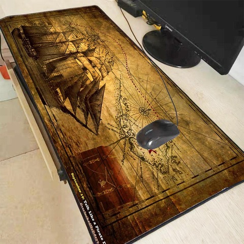XGZ Pirate Ship Large Gaming Mouse Pad Lock Edge Mouse Mat for Laptop Computer Keyboard Pad Desk Pad for Dota 2 LOL Mousepad XXL ► Photo 1/6