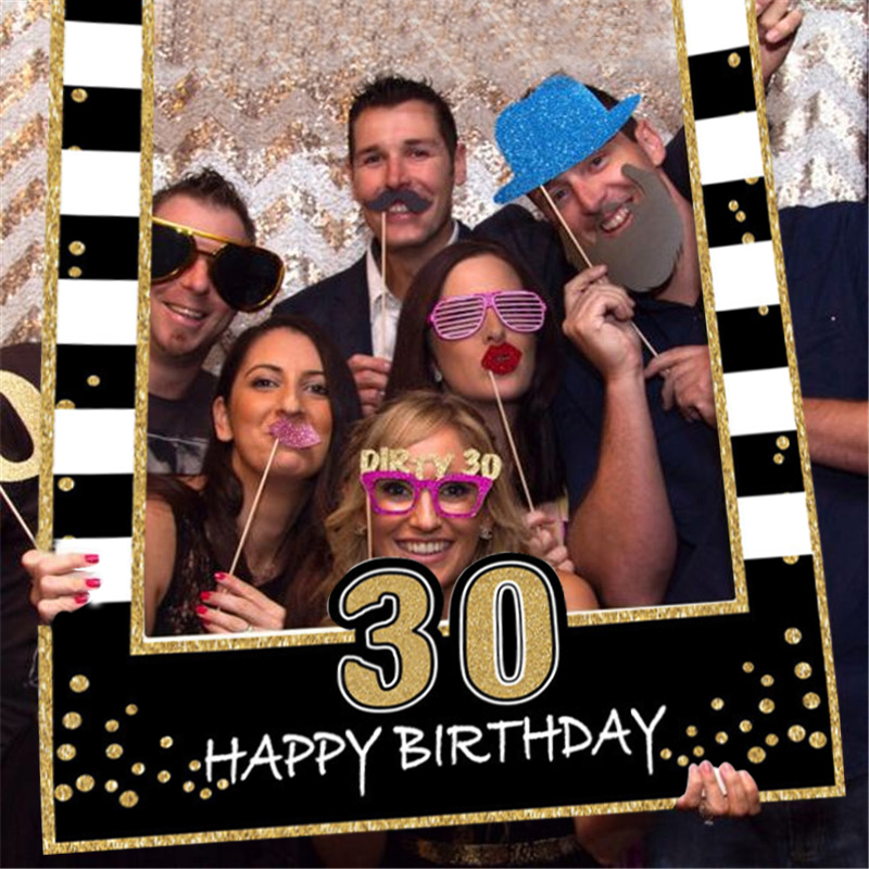 Frame Decor 18/21st/30/40/50/60th Happy Birthday Party Photo Booth Props Photo