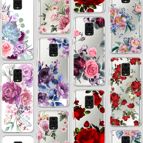 ciciber Floral Rose Case For Xiaomi Redmi Note 9 9S 9T 9A 8 8T 9C 8A 9i 7 7A 6 6A K30 K20 K30S Poco F2 X2 Pro Prime silicone TPU ► Photo 1/6