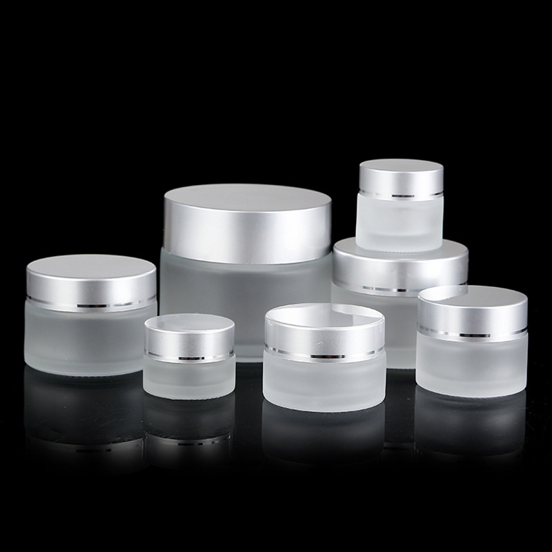 Frosted Glass Refillable Ointment Bottles Empty Cosmetic Jar Pot Eye Shadow Face Cream Container 5/10/15/20/30/50/100g ► Photo 1/6