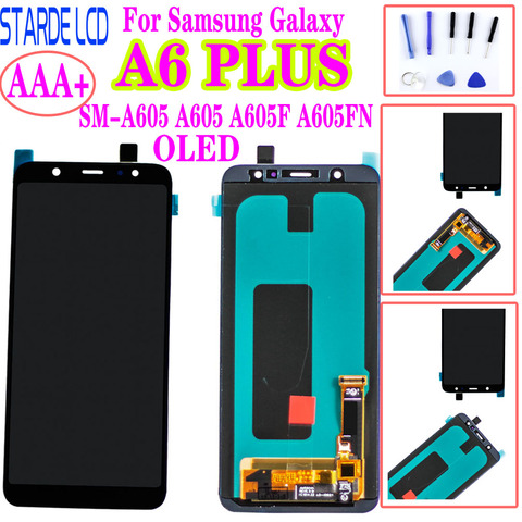 Super Amoled LCD Display For Samsung Galaxy A6+ A6 PLUS SM-A605 A605 A605F A605FN Display Touch Screen Digitizer Assembly Parts ► Photo 1/6