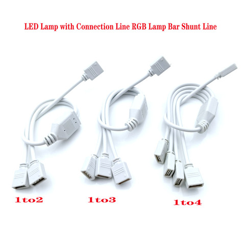 4 Pin RGB LED strip light Connector Cable 1 to 2/ 3/ 4 RGB 4Pin Doubling/Dividing line Connecting wire Splitter Cable Feeding connection pin for 3528 5050 RGB LED Strip light ► Photo 1/6