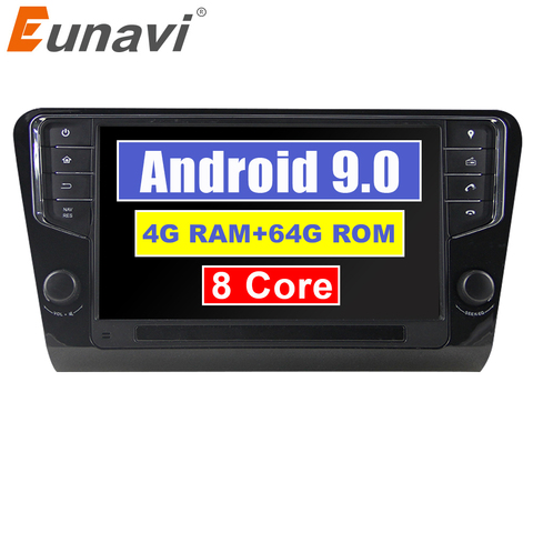 Eunavi Android 9 Car radio stereo multimedia For Skoda Octavia 2014 2015 2016 2017 1 din GPS 4G 64GB auto pc headunit tda7851 ► Photo 1/6