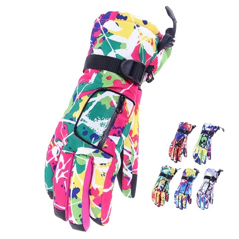 Winter Warm Ski Gloves Women Waterproof Snowboarding Skiing Gloves Snowmobile Riding Motorcycle Outdoor Gloves ► Photo 1/6