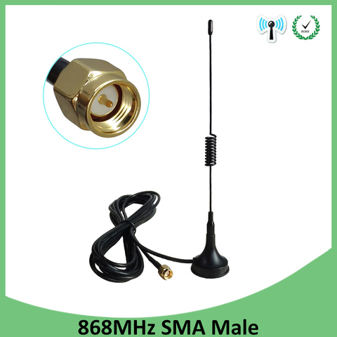 868Mhz 900 - 1800 Mhz GSM Antenna 3G 5dbi SMA Male With 300cm Cable 868 mhz 915 mhz antena Sucker Antenne base magnetic antennas ► Photo 1/6