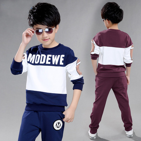 2022 Kids Clothes Sports Suits Boy Clothing Tracksuits Sets winter Autumn split t shirt hoodies + pants 5 6 7 8 9 10 11 12 Year ► Photo 1/6