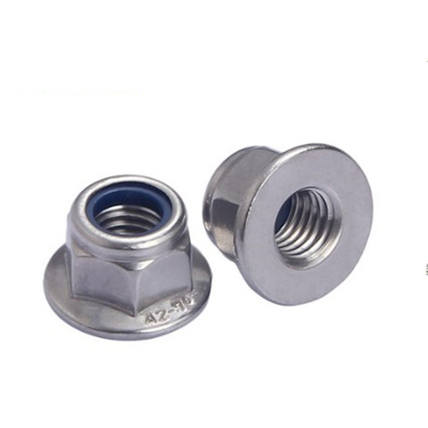 2-10PCS M3 M4 M5 M6 M8 M10 M12 Stainless steel nylon lock hex flange nuts ► Photo 1/1