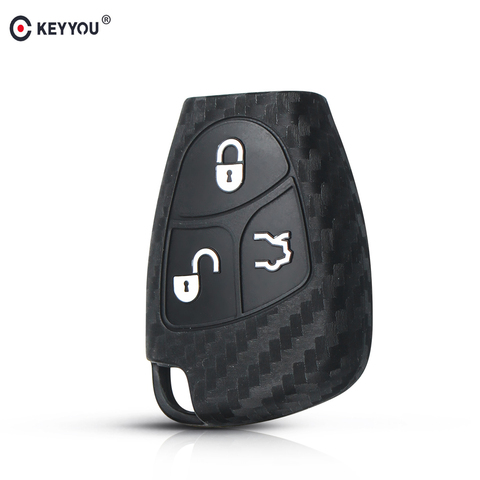 KEYYOU Car Silicone Key Cover Case Shell For Mercedes For Benz W203 W211 CLK C180 E200 AMG C S Class Keyring Holder Accessories ► Photo 1/6