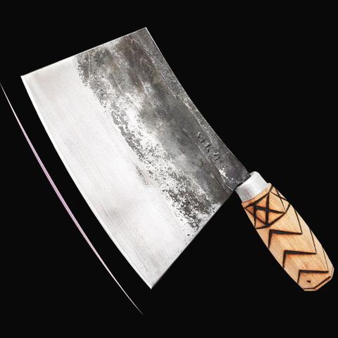 Chinese Butcher Knife 1CM Blade Chopping Knife Forged Kitchen Knives Cut Big Bone Chopping Knife High Hardness Kitchen Cutter ► Photo 1/6