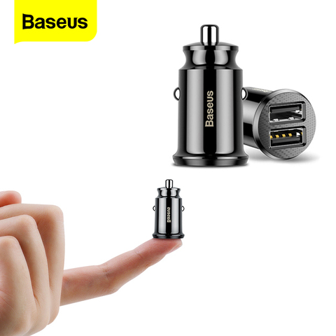 Baseus Mini Car Charger For iPhone x Samsung s10 Xiaomi mi 9 3.1A Fast Car Charging USB Car Charger Adapter Mobile Phone Charger ► Photo 1/6