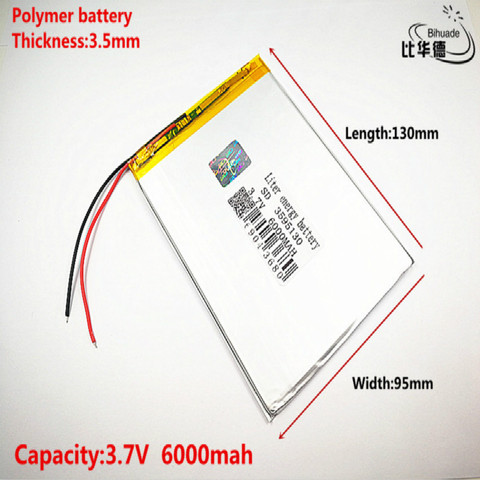 Good Qulity 3.7V,6000mAH 3595130 Polymer lithium ion / Li-ion battery for tablet pc BANK,GPS,mp3,mp4 ► Photo 1/4