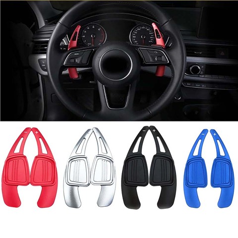 For Audi A4 B9 A5 2017 2022 Steering Wheel Shift Paddle Extension Shifters Replacement Cover Sitcker Interior Auto Accessories ► Photo 1/6