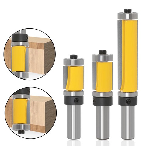 1/2 12mm Shank Flush Trim Router Bit With Double Bearing For Wood Trimming And Slotting Bit Tungsten Carbide Milling Cutter ► Photo 1/6