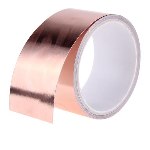 50mm X 5.5m Double Conductive Adhesive EMI Shielding Copper Foil Tape for slug repellent EMI shielding stained glass Copper Tape ► Photo 1/1