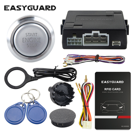 Easyguard top quality RFID car alarm system with smart push start button and Transponder Immobilizer keyless go system ► Photo 1/6
