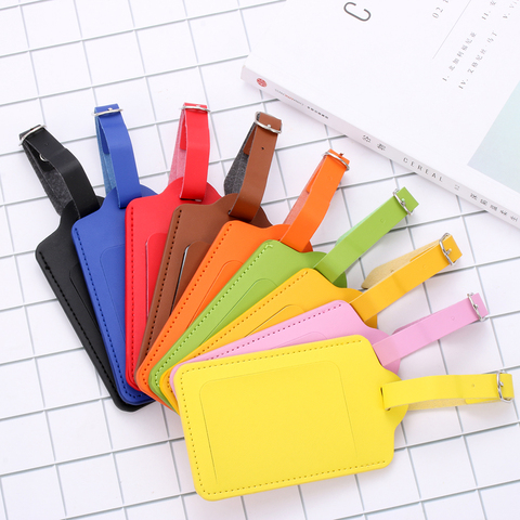 PU Leather Suitcase Luggage Tag Label Bag Pendant Handbag Portable Travel Accessories Name ID Address Tags High-Quality ► Photo 1/6