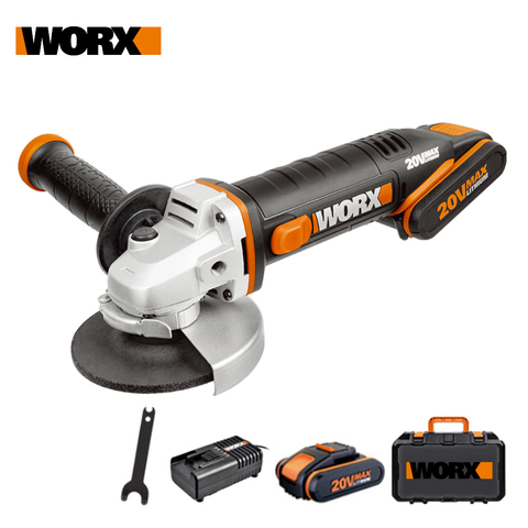 Worx 20V Mini Grinder WX800 115mm Cordless Angle-Grinder Electric Tools Grinding Machine Rechargerable 20V Powershare +Tool Case ► Photo 1/6