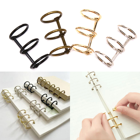 Rose Gold Loose Leaf Book Binder Rings, Metal Keychain Clip (1.5