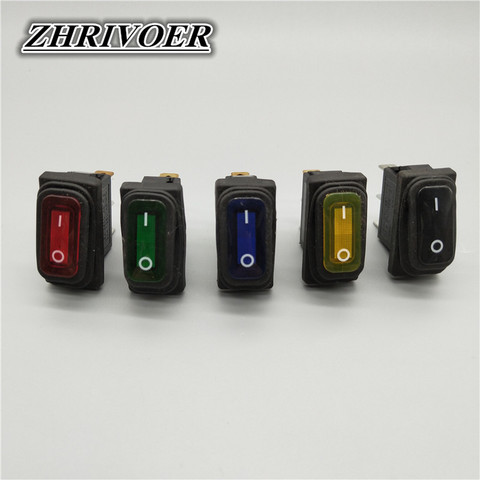 12V/220V LED Light KCD3 On Off Rectangle Long Rocker Switch Waterproof IP67 Cover Car Dash 3PIN/2Pin ► Photo 1/6