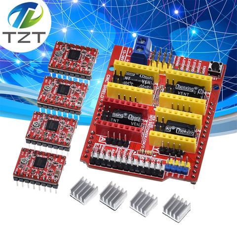 TZT New cnc shield v3 engraving machine / 3D Printer / + 4pcs A4988 driver expansion board for arduino ► Photo 1/6