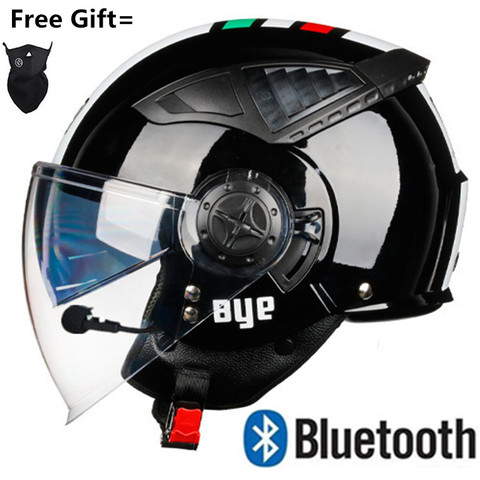 CE Bluetooth Motorcycle Helmet Open Face Scooter Helmet Motorcycle with Bluetooth Headset Electric Bike Helmet DOT Casco Moto ► Photo 1/6