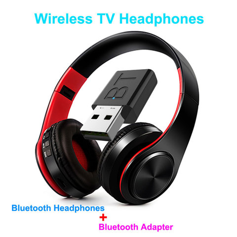 TV Bluetooth Headphones HiFi Deep Bass bluetooth Headphone Wireless TV Headphone with Transmitter Stick For TV Computer Phone ► Photo 1/6