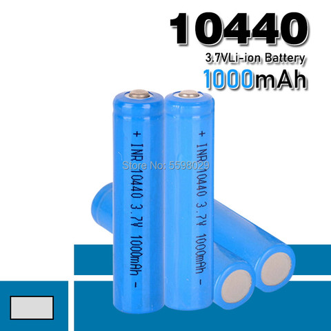 High quality 10440 Battery 1000mAh 3.7V Rechargeable Lithium Li-ion AAA Batteries Button Top ► Photo 1/6