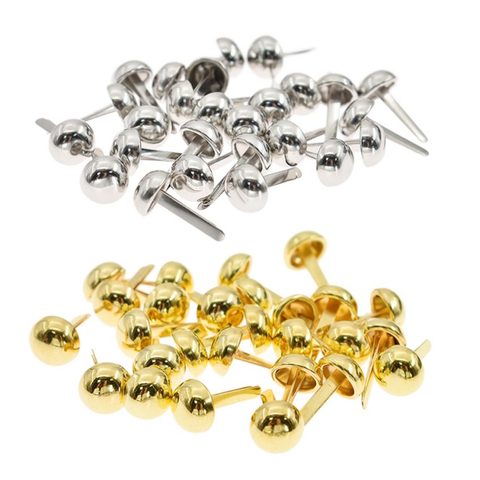 200PCs Rivets Spike Studs Spots Cone Silver Tone Round Scrapbooking Brads Punk Bag Clothes 8/10/12/15mm ► Photo 1/6