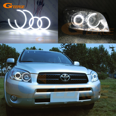 Excellent Ultra bright smd led Angel Eyes kit halo rings DRL For Toyota Rav 4 Rav4 III 2005 2006 2007 2008 projector headlight ► Photo 1/6