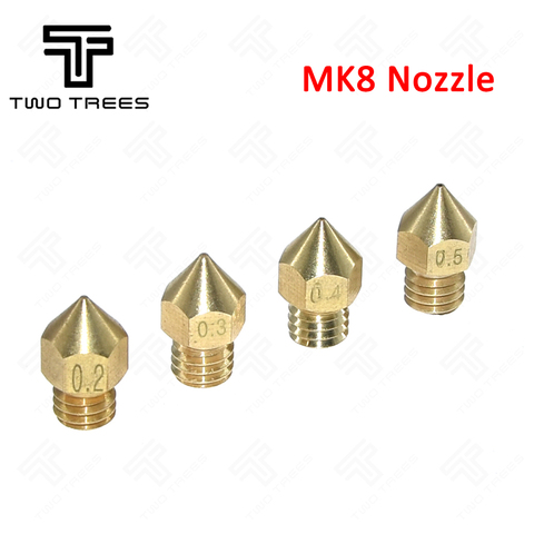 MK7 MK8 Nozzle 0.4mm 0.3mm 0.2mm 0.5mm Copper 3D Printers Parts Extruder Threaded 1.75mm 3.0mm Filament Head Brass Nozzles Part ► Photo 1/6