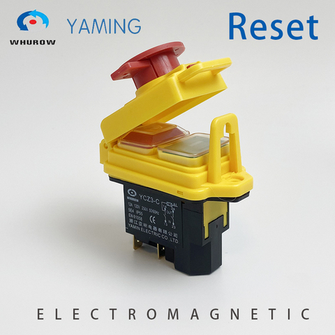 Ignition Momentary Press Push Button Switch Protective cover YCZ3-C Emergency stop & start 5 Pin On Off Red sign 10A 125V ► Photo 1/5