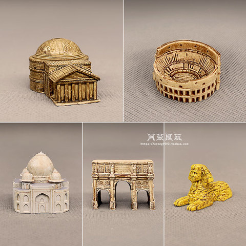 Medieval Rome Castle Miniature Ancient Architecture Egyptian Pyramid Pantheon Arena Arc De Triomphe Decor Figurine Model Toys ► Photo 1/4