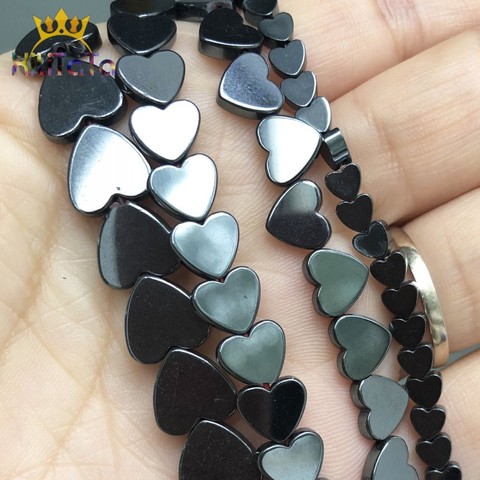 Black Love Heart Hematite Stone Natural Beads Loose Spacer Beads For Jewelry Making DIY Earrings Bracelet Accessories 15''Inches ► Photo 1/6