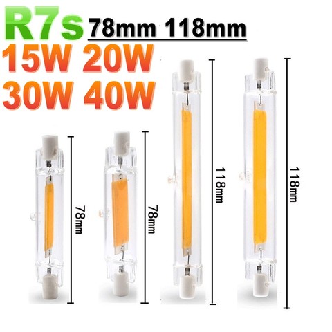 New LED Light R7S 78mm 15W 20W 25W High Powerful Spotlight 118mm 30W 40W  189MM 50W Glass COB Bulb Replace Halogen Lamp 110V 220V