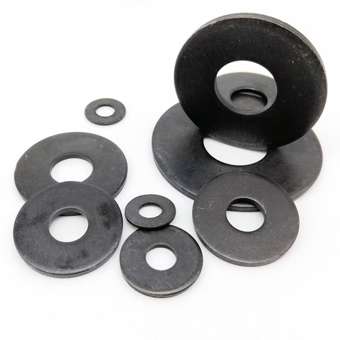 2/50pcs M3 M4 M5 M6 M8 M10 M12 M14 M16 Black Grade 8.8 Steel Extra Large Size Big Wide Thick Flat Washer Plain Gasket ► Photo 1/6